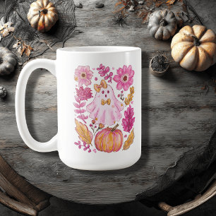 Mug Pastel Pink Halloween Ghost