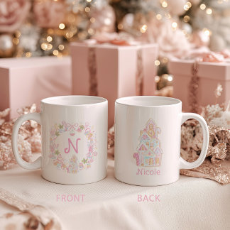 Mug Pastel Sweet Holiday Treats Monogram Crest 