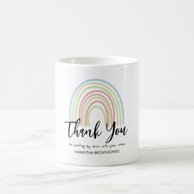 Mug Pastel watercolor rainbow teacher (Centre)