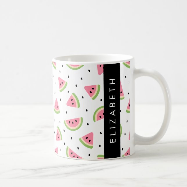 Mug Pastèque Rose, Pâtes De Pâques, Votre Nom (Droite)