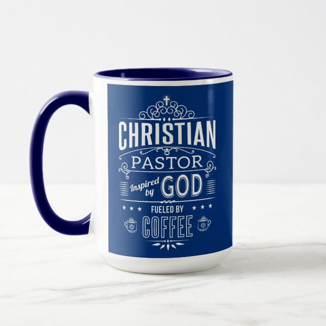Mug Pasteur chrétien, inspiré de Dieu et du café (Gauche)
