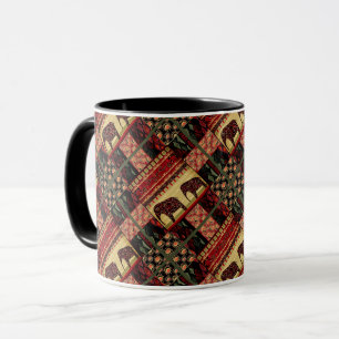 Mug Patchwork africain sans couture ornemental éléphan
