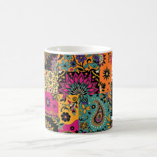 Mug Patchwork bohème Mandala et Motif Paisley