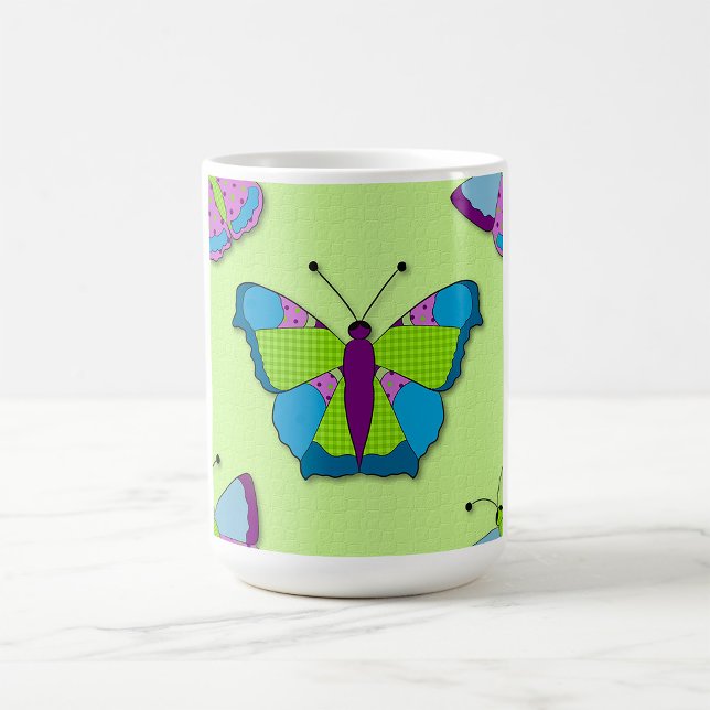Mug Patchwork Butterfly Pattern on Green (Créateur téléchargé)