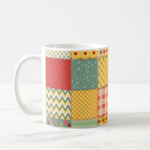 Mug Patchwork coloré : ornements abstraits sans coutur