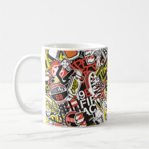 Mug Patchwork d'autocollants urbains de New York vinta