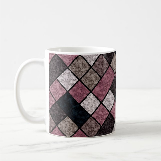 Mug Patchwork en marbre de granit carré transparent p (Gauche)