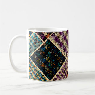 Mug Patchwork indien : Imitation Toile Texturée.