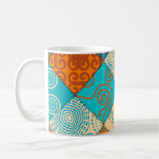 Mug patchwork indien : motif sans soudure vintage.