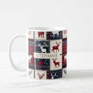 Mug Patchwork nordique de Noël Rennes