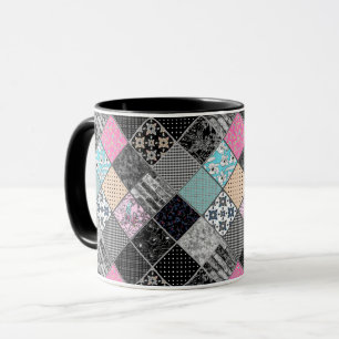 Mug Patchwork rétro couleurs vintages patchwork quilti