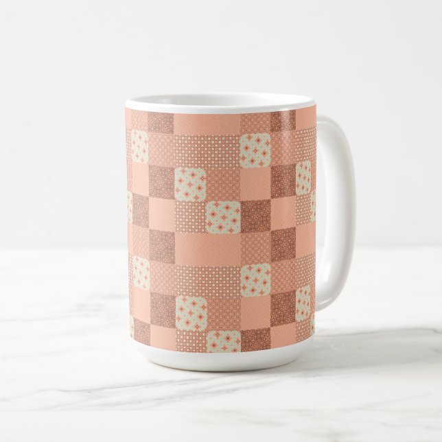 Mug Patchwork Rose Rétro (Devant droit)