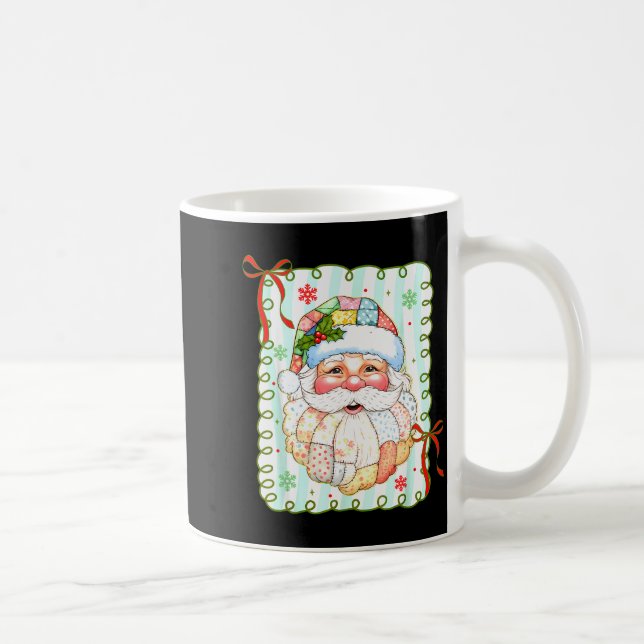 Mug Patchwork Santa Claus Face Coquette Merry Christma (Droite)