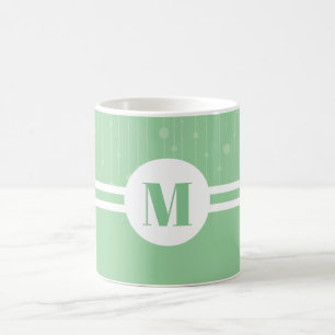 Mug Pâte monogramme à rayures vertes à la menthe paste
