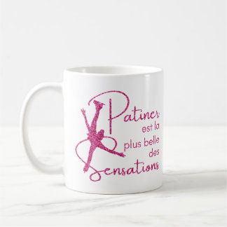 Mug patin à glace Rose brillant sensation