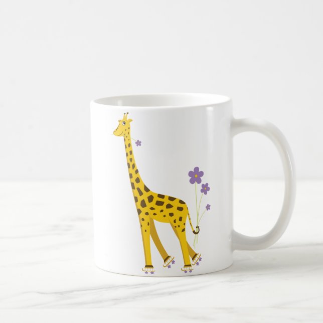 Mug Patinage de rouleau drôle de girafe (Droite)