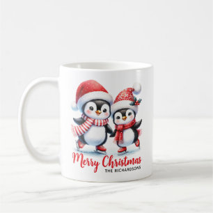 Mug Patinage sur glace de pingouin mignon Noël personn