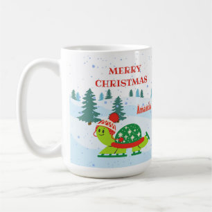 Mug Patinage Sur Glace De Tortue Mignonne En Hiver & N