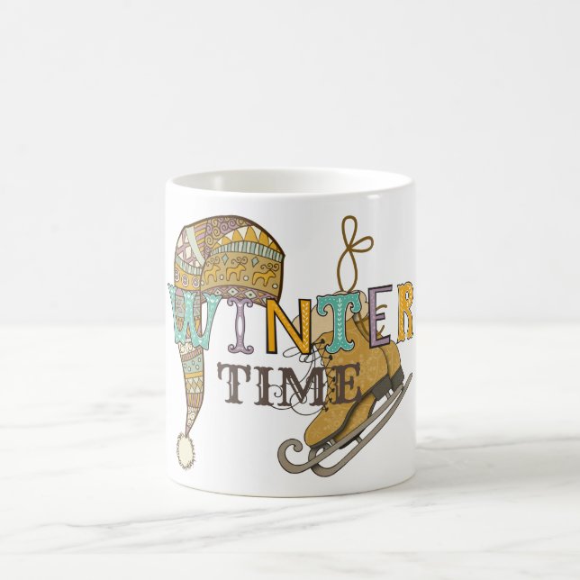 Mug Patins à glace d'hiver mignonne tricot casquette (Centre)