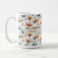 Patrimoine familial floral aquarelle vintage