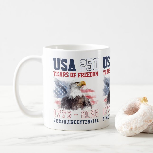 Mug Patriotic Freedom America's 250th Anniversary (Avec donut)