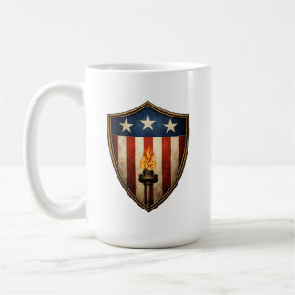 Mug Patriotic Shield Torch American Liberty Flame
