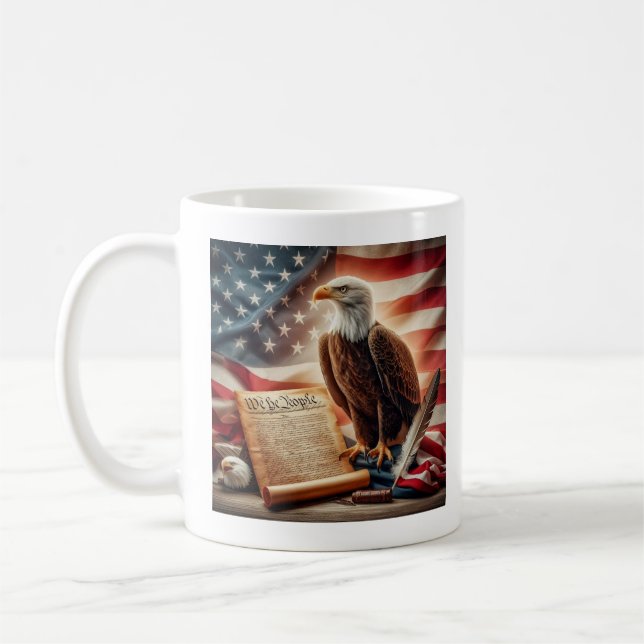 Mug Patriotisme américain de l'aigle chauve (Gauche)