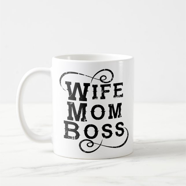 Mug Patron de maman blanche, message de détresse (Gauche)