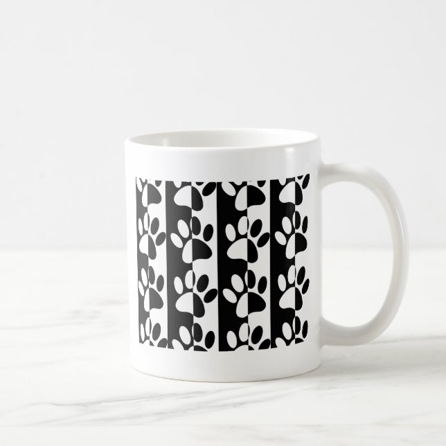 Mug Patrouilles Et Rayures De Chien Noir Et Blanc (Droite)