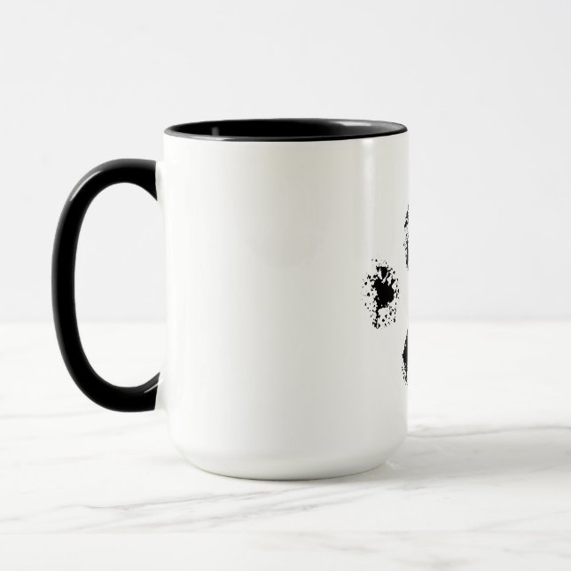 Mug patte amoureux des chiens noire mignonne (Gauche)