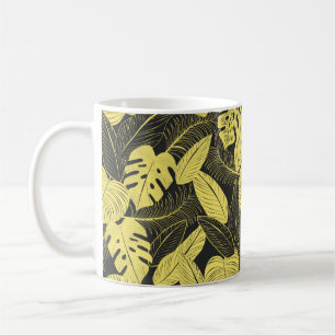Mug Patte Tropicale Noir Jaune Deux Tons