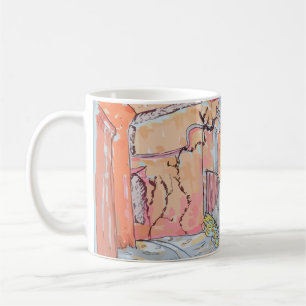 Mug Pattes noires dans une ruelle inondée de soleil