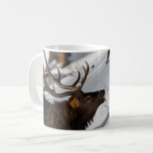 Mug Pâturage d'élans sur la pente neige, Yellowstone