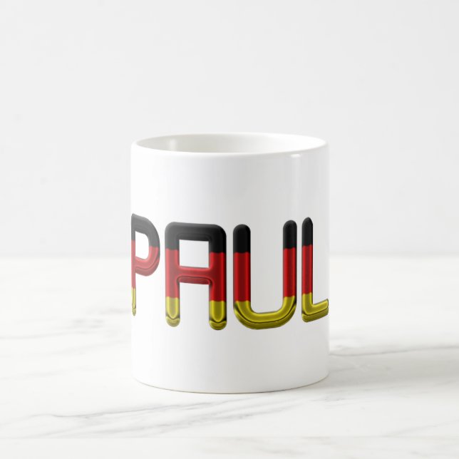 Mug Paul German Nom du drapeau Allemagne Typographie (Centre)