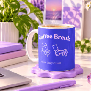 Mug Pause café / Frein toussoteux - Personnalisé Drôle