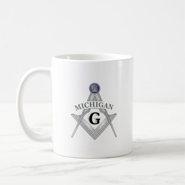 Mug Pavillon de franc-maçonnerie de l'état du Michigan (Gauche)