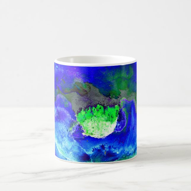 Mug pavot bleu Abstrait fleurs abstraites (Centre)