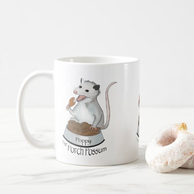 Mug Pavot Possum Possum Coffee Mug, blanc (Avec donut)