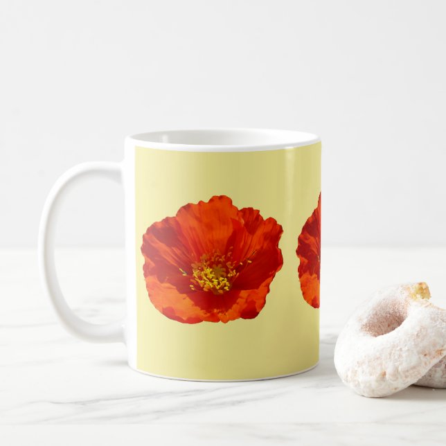 Mug Pavot rouge de l'Alaska Fleur colorée (Avec donut)