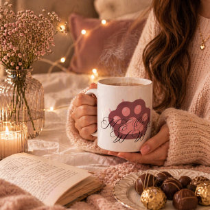 Mug Paw à chat mignonne "MEOW" Calligraphie - adorable
