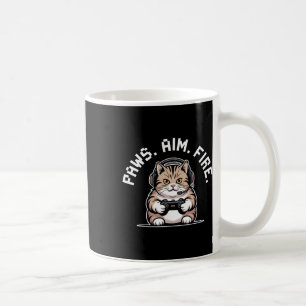 Mug Paws Aim Fire Feline Chat Gamer Respecter Hommes F
