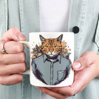 Mug Pawsitivement dapper dans sa chemise et sa cravate