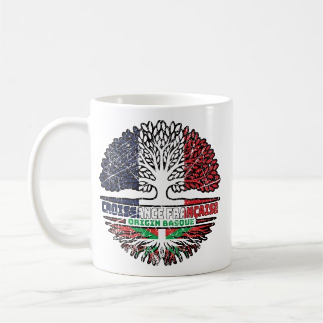 Mug Pays basque Basque France Arbre Racines (Gauche)