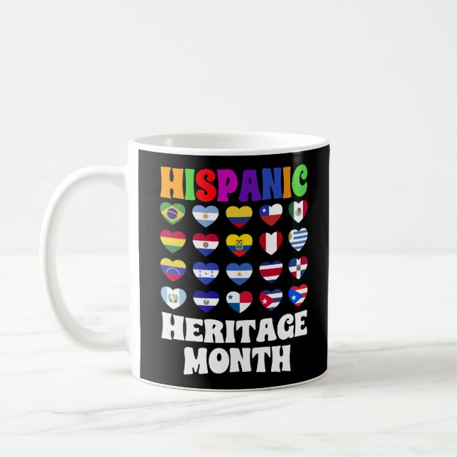 Mug Pays Latino Drapeaux Coeur, Bonne Fête (Gauche)
