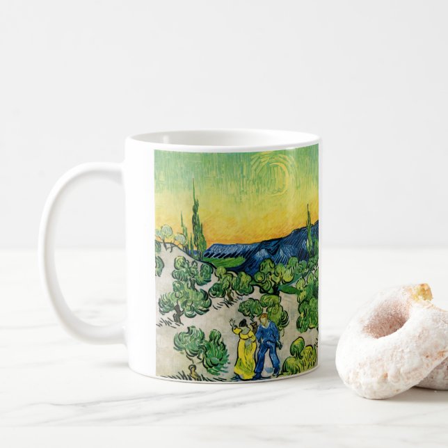 Mug Paysage avec couple Marche par Vincent van Gogh (Avec donut)