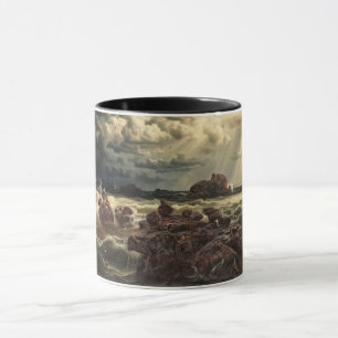 Mug Paysage côtier avec navires à l'horizon