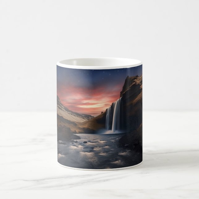 Mug paysage de cascade en Islande (Centre)