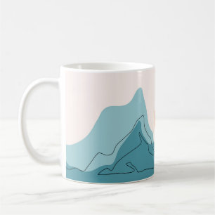 Mug Paysage de montagne Abstrait, paysage plat ba