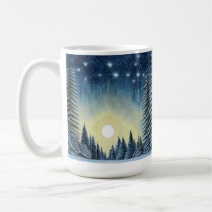 Mug Paysage De Neige À feuillage persistant Lune Sous 