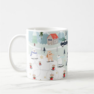 Mug Paysage d'hiver de l'ours polaire, arrière - plan
